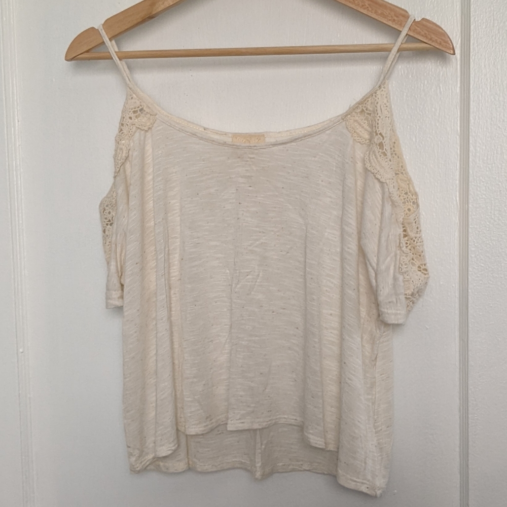 Daytrip Crochet Cold Shoulder Top, XS